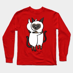 Siamese Cat Hugs Long Sleeve T-Shirt